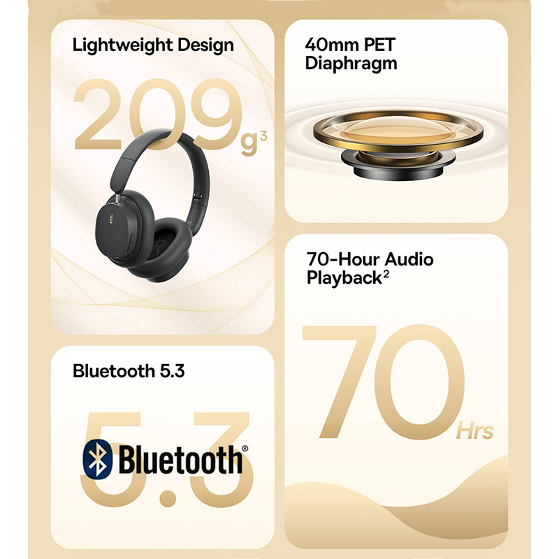 هدفون بلوتوثی باسئوس مدل Bowie D05 - Image 8