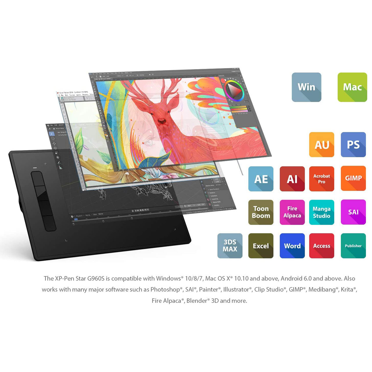 قلم نوری ایکس پی.پن مدل XP Pen Star G960S plus - Image 6