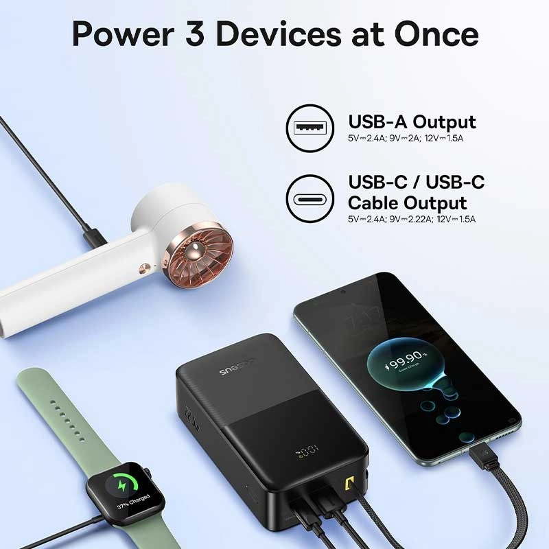 پاوربانک 22 وات بیسوس مدل EnerFill FC51 Bipow 2 Pro ظرفیت 30000 میلیآمپرساعت به همراه کابل متصل USB-C - Image 10