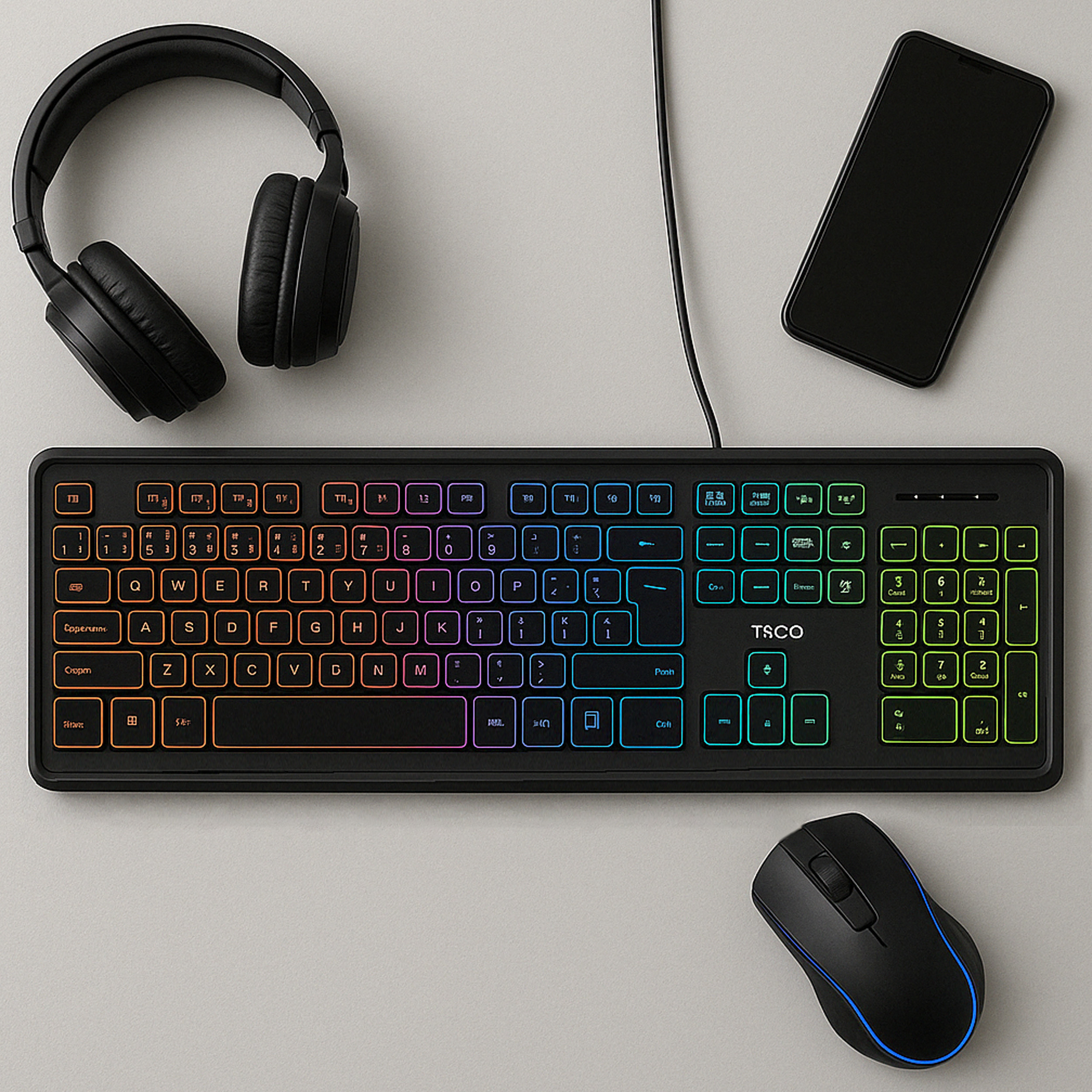 کیبورد تسکو مدل TK 8046،سوییچ ممبران، Full-size، نورپردازی RGB - Image 10