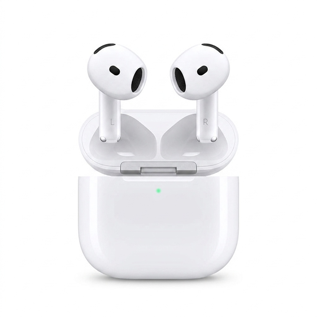 هدفون بلوتوثی اپل مدل AirPods 4 فاقد قابلیت نویز کنسلینگ، درگاه شارژ USB Type-C، شارژ بی سیم، با قابلیت اتصال به چند دستگاه، پشتیبانی از فرمان لمسی، نشانگر LED، پشتیبانی از دستیار صوتی، مقاوم در برابر آب