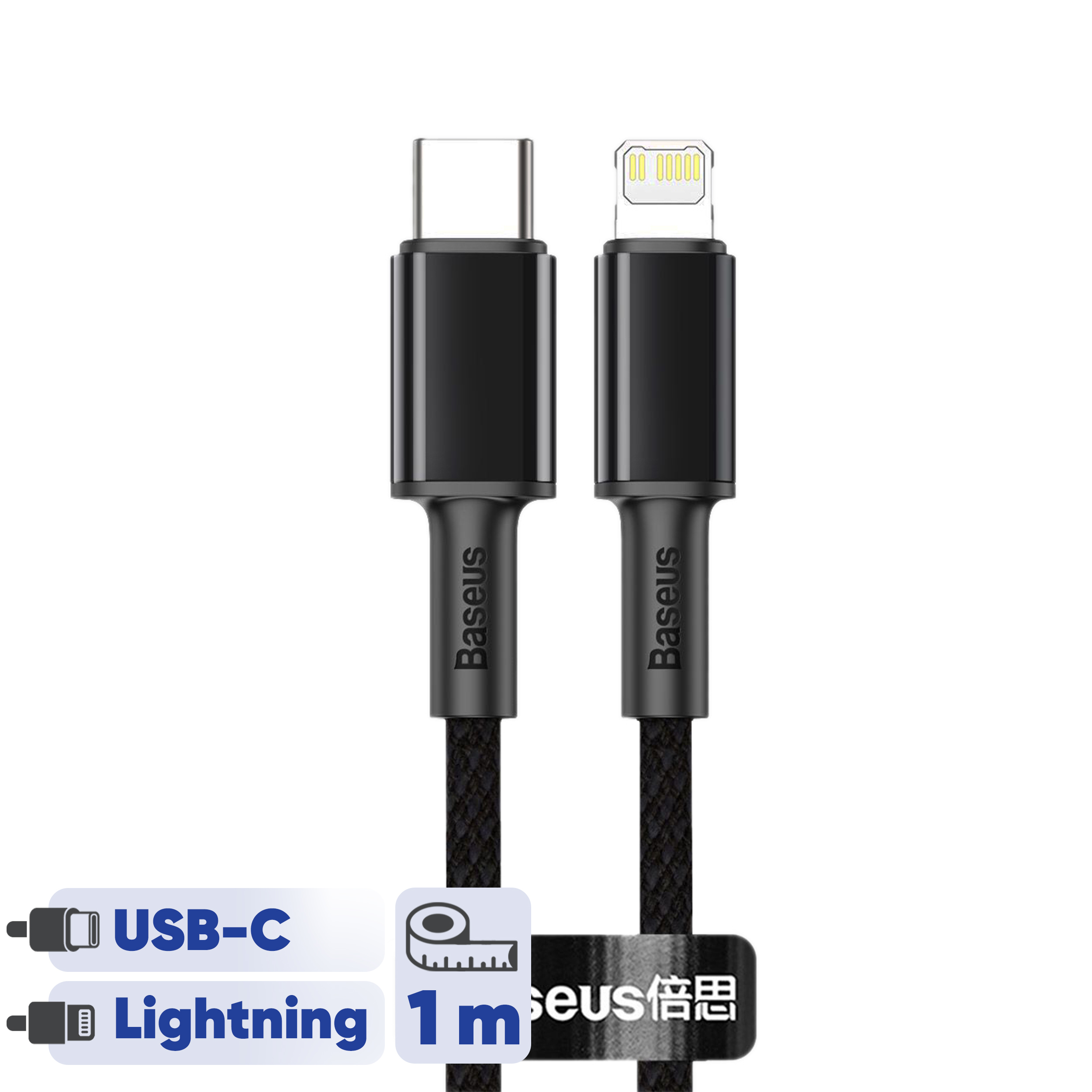 کابل تبدیل USB-C به لایتنینگ باسئوس مدل High Density 20W طول ۱ متر