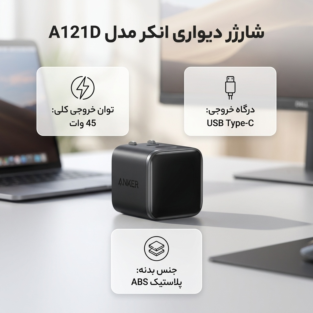 شارژر دیواری 45 وات انکر مدل A121D - Image 2