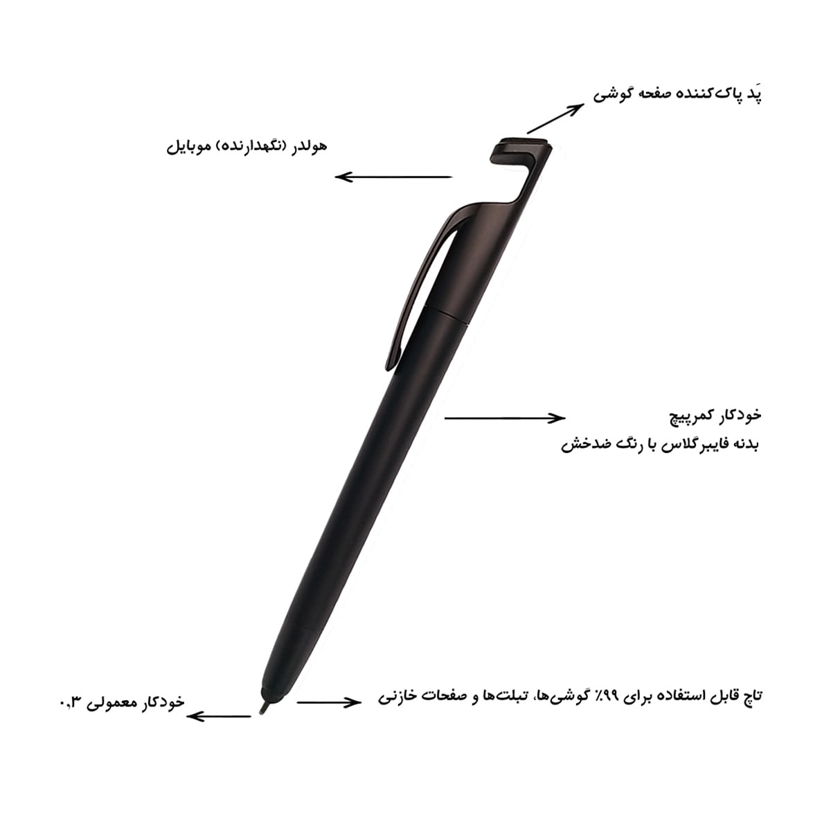 قلم لمسی و پایه نگهدارنده موبایل مدل SKJMRJNQ002369 - Image 2