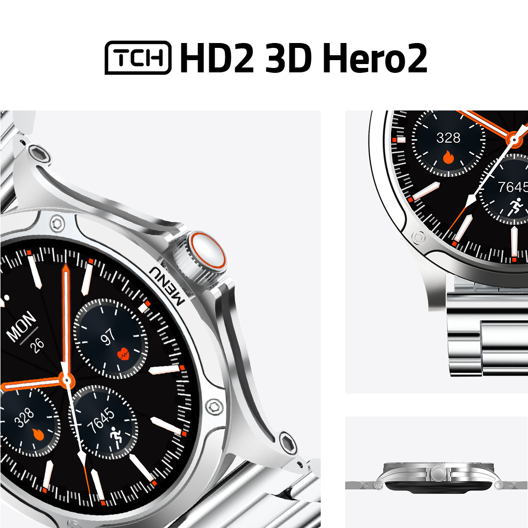 ساعت هوشمند تی سی اچ مدل TCH HD2 3D Hero2 دارای قابلیت های کنترل موسیقی (Music Player)، پشتیبانی از زبان فارسی در منو و سیستمعامل، قابلیت مکالمه از طریق بلوتوث بند فلز - Image 8