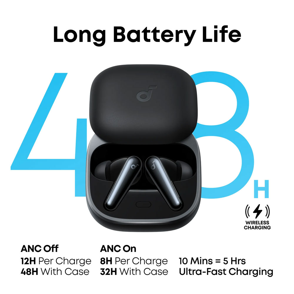 هدفون بلوتوثی انکر مدل Soundcore Liberty 5 با نویز کنسلینگ فعال (ANC)، درگاه شارژ USB Type-C، تا 30 ساعت زمان پخش موسیقی، دارای سنسور نوری داخل گوش و مقاوم در برابر رطوبت و عرق - Image 7