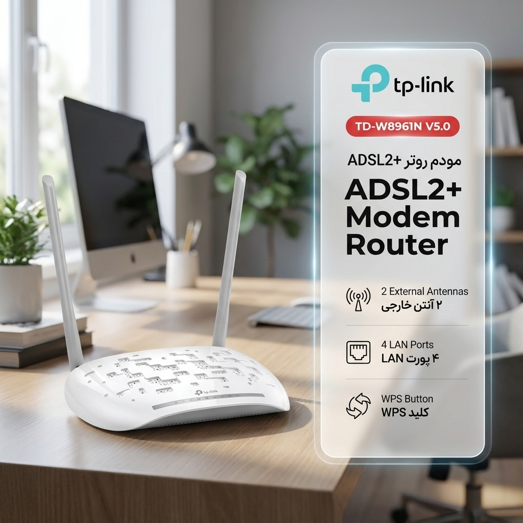 مودم روتر ADSL2+ تی پی-لینک مدل TD-W8961N V5.0 - Image 2
