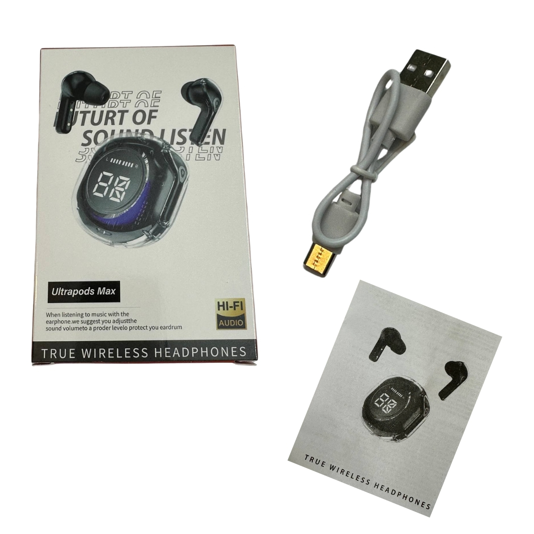 هدفون بلوتوثی NEW Ultrapods Max بدون قابلیت نویز کنسلینگ، درگاه شارژ USB Type-C، دارای کنترل لمسی، نشانگر LED روی محفظه، مقاوم در برابر آب - Image 11