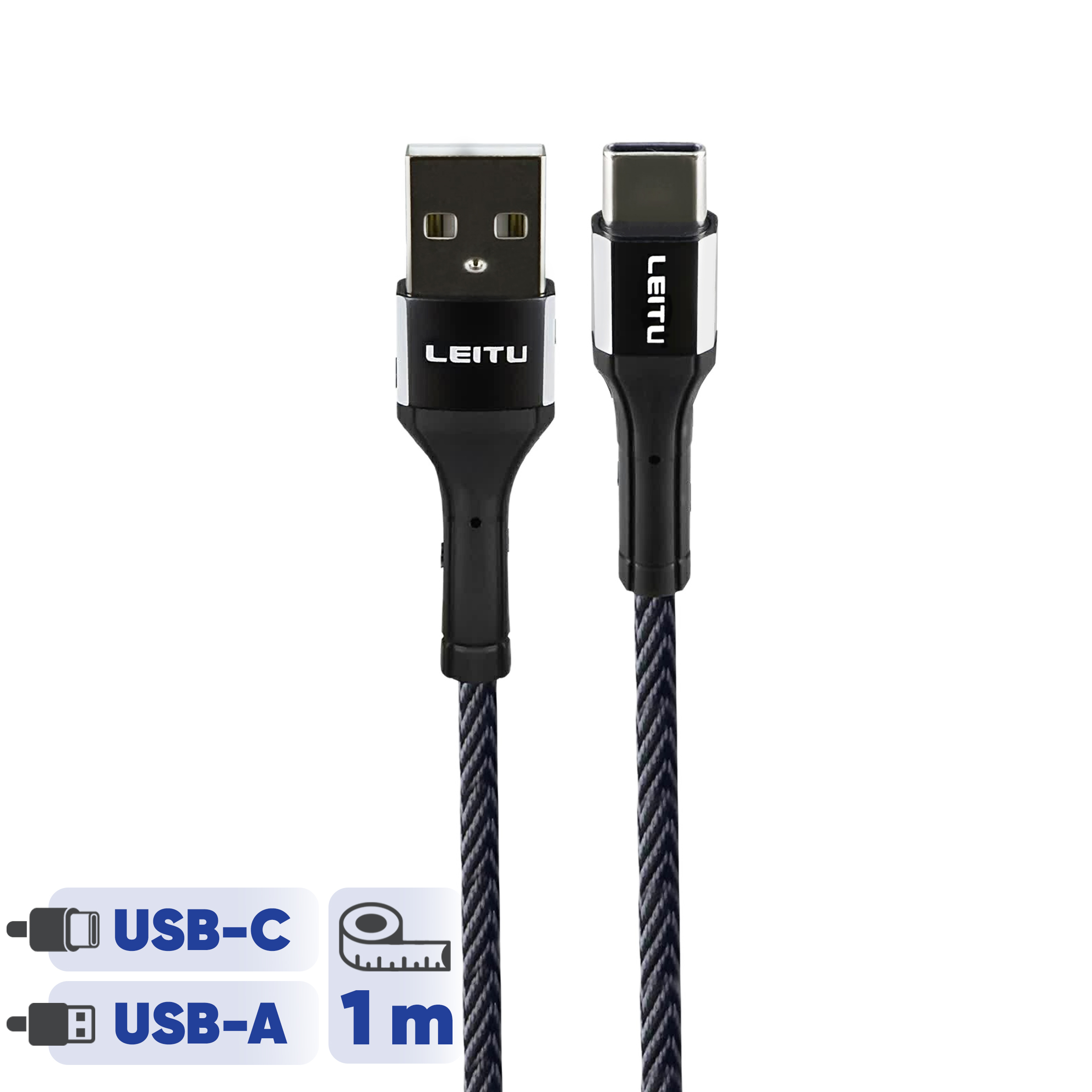 کابل تبدیل USB به USB-C لیتو مدل LD9 طول 1 متر