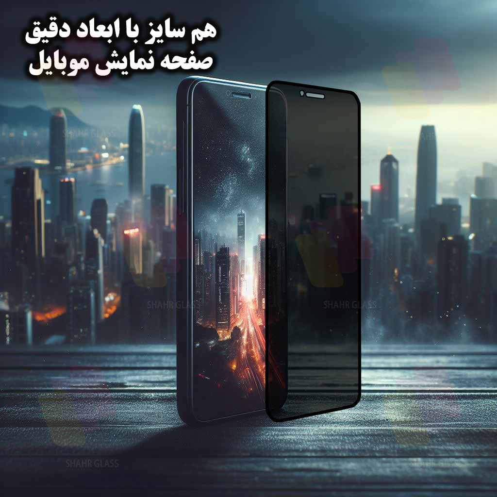 محافظ صفحه نمایش حریم شخصی شهر گلس مدل PRIVFULLS مناسب برای گوشی موبایل اپل iPhone 12 Pro / 12 - Image 9