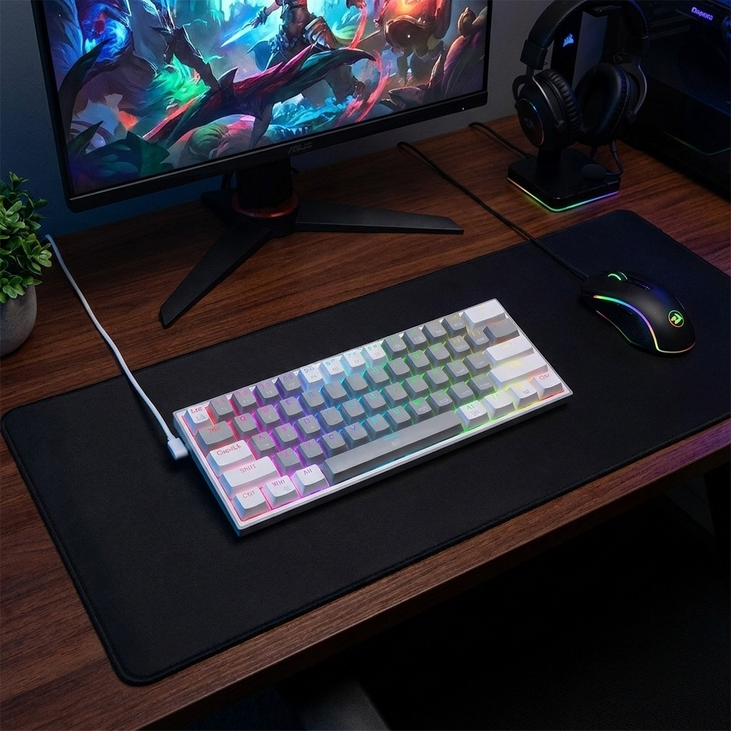 کیبورد گیمینگ ردراگون مدل K617 FIZZ، سوییچ مکانیکال قرمز، Tenkeyless، نورپردازی RGB - Image 2
