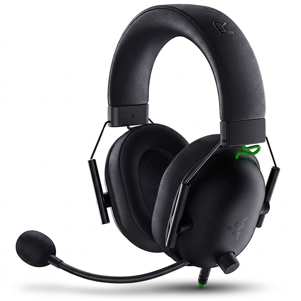 هدست گیمینگ ریزر مدل BlackShark V2 X با نویز کنسلینگ بدنه و نویز کنسلینگ میکروفون (ENC)، اتصال از طریق جک 3.5 میلی‌متری، دارای صدای فراگیر 7.1 کاناله، دارای تکنولوژی صدای 360 درجه