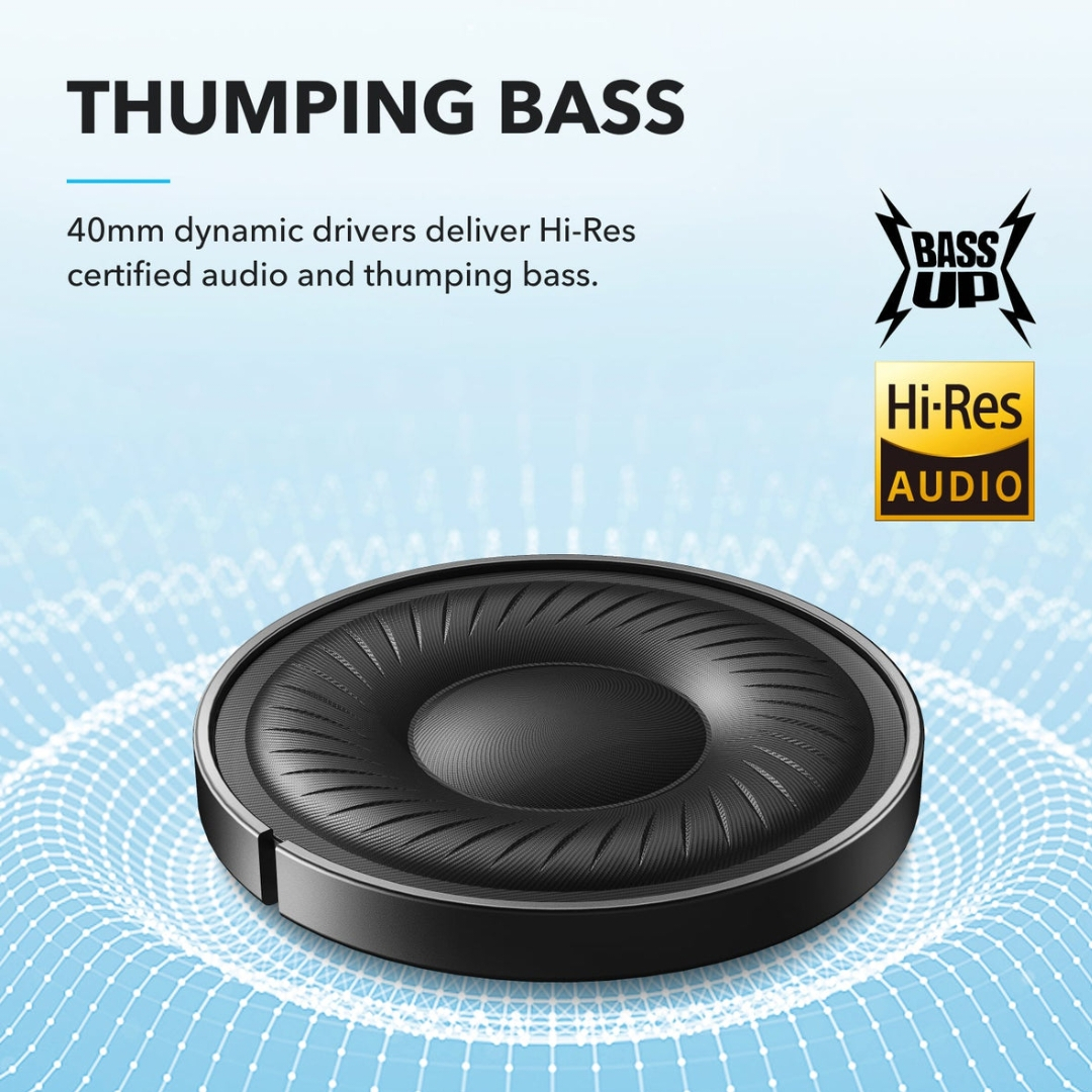 هدفون بلوتوثی انکر مدل Soundcore Q20i با نویز کنسلینگ فعال (ANC)، درگاه شارژ USB Type-C، دارای 2 میکروفون داخلی و 2 میکروفون خارجی، پشتیبانی از صدای Hi-Res از طریق کابل AUX - Image 6