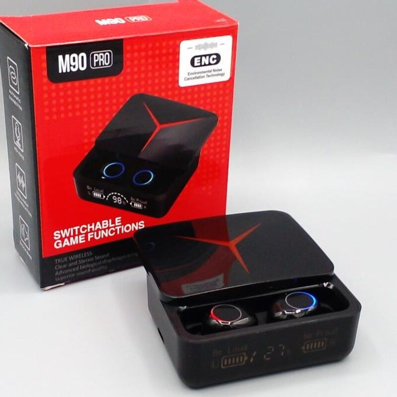هدفون بلوتوثی مدل M90 Pro بدون قابلیت نویز کنسلینگ، درگاه شارژ USB Type-C، با قابلیت شارژ سریع، دارای نشانگر LED، امکان استفاده به عنوان پاوربانک، مقاوم در برابر آب - Image 4