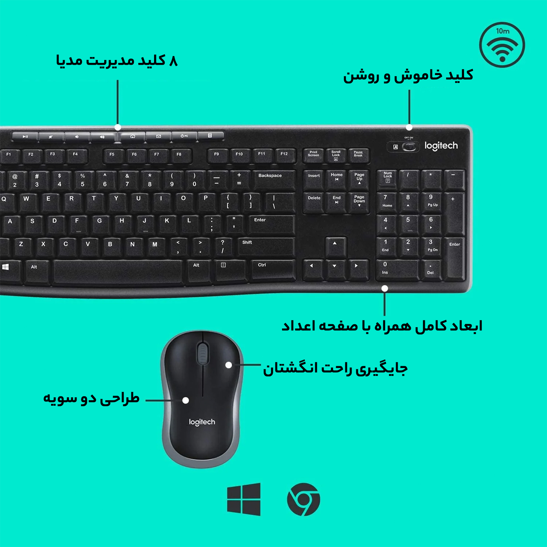 کیبورد و ماوس بیسیم لاجیتک مدل MK270 - Image 7