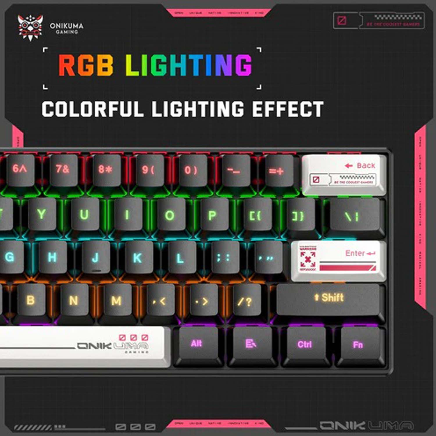 کیبورد گیمینگ اونیکوما مدل G55 RGB، مکانیکال سوییچ قهوهای، Tenkeyless، نورپردازی RGB - Image 14