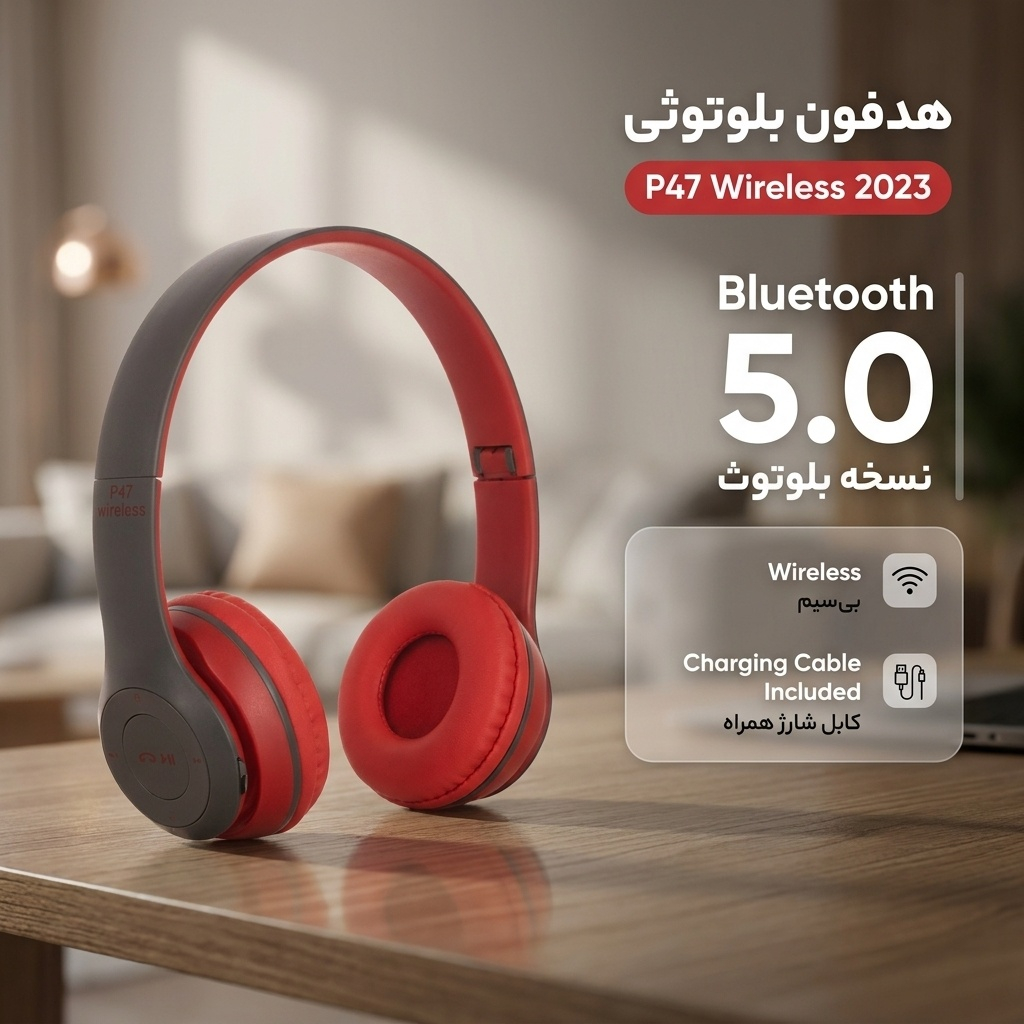 هدفون بلوتوثی مدل P47 Wireless 2023 - Image 3