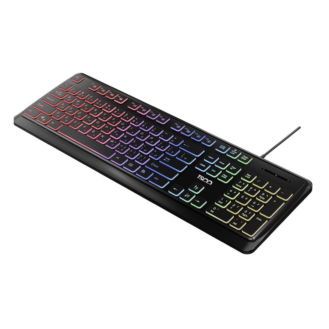 کیبورد تسکو مدل TK 8046،سوییچ ممبران، Full-size، نورپردازی RGB - Image 2