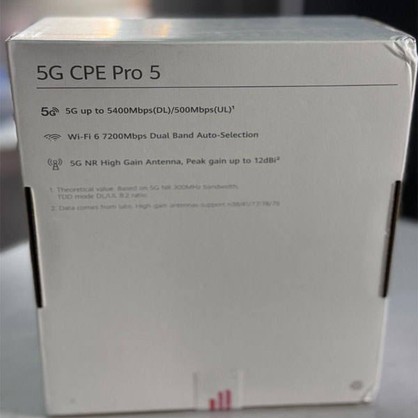 مودم 5G روتر بیسیم هوآوی مدل H158-381 5G CPE PRO5 با سرعت دانلود 5.4 گیگابیت، پشتیبانی از وایفای 6 AX7200، قابلیت اتصال همزمان 128 کاربر، تجمیع فرکانس 5G و 4G، پورت 2.5 گیگابیتی و 1 گیگابیتی و نرمافزار مدیریت Huawei AI Life - Image 6