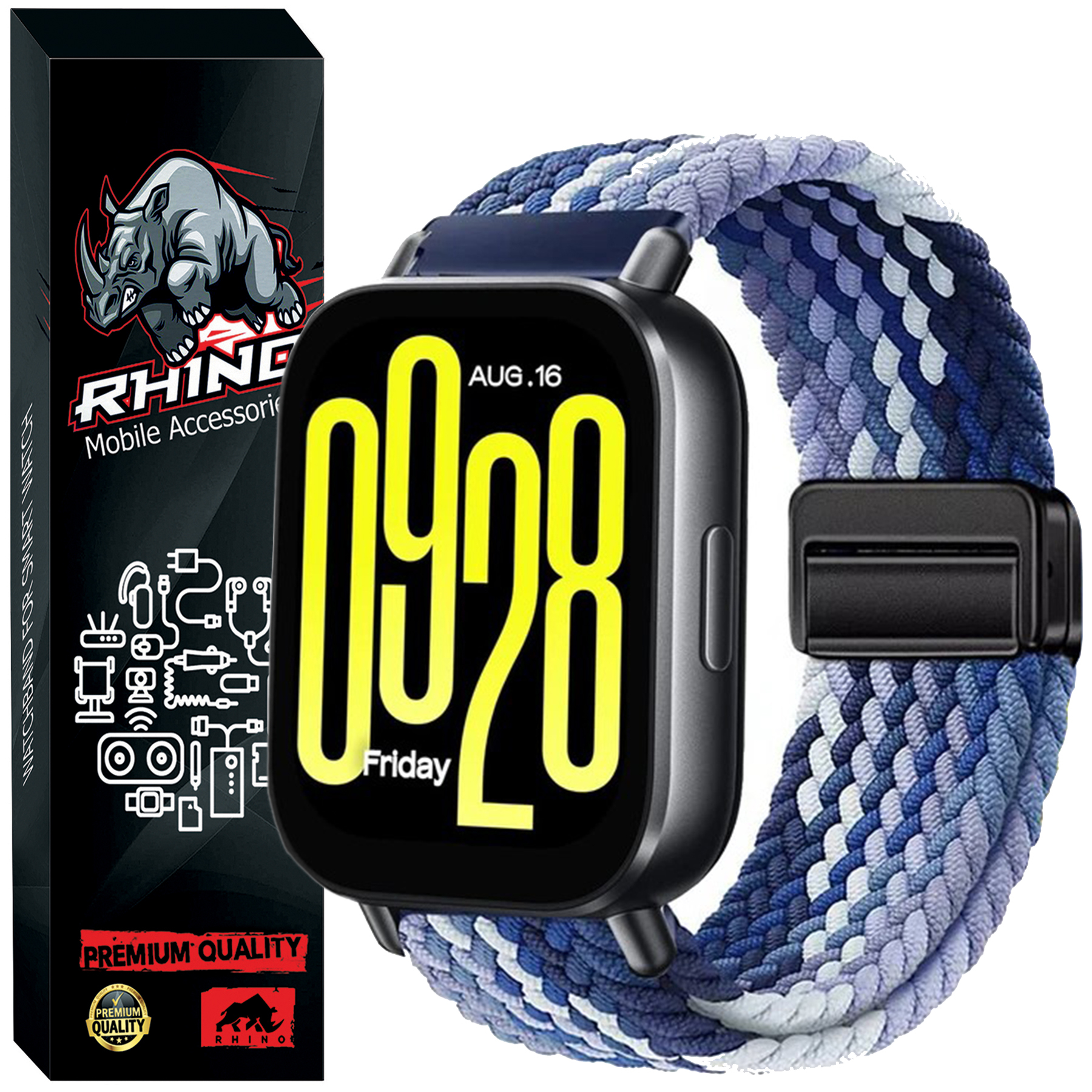 بند راینو مدل Braid Magnet مناسب برای ساعت هوشمند شیائومی Redmi Watch 5 Active / Redmi Watch 5 Lite 22MM