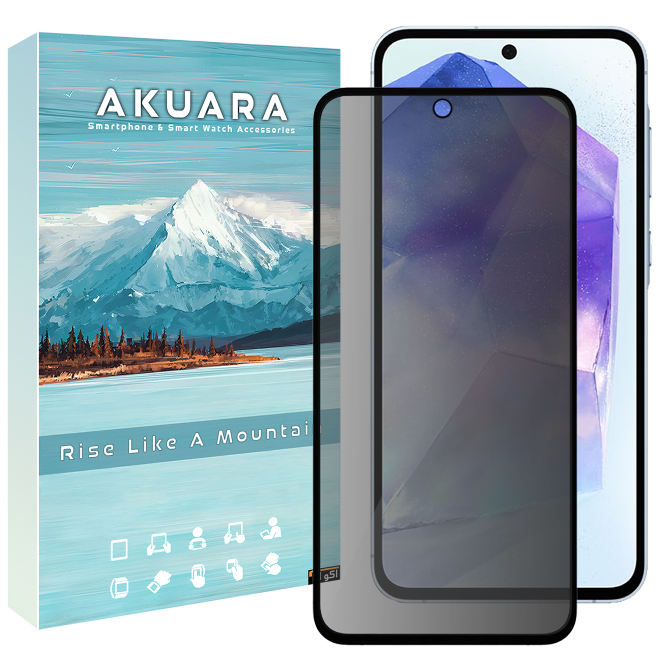 محافظ صفحه نمایش حریم شخصی آکوآرا مدل Privacy AKU مناسب برای گوشی موبایل سامسونگ Galaxy A54 5G / S23Fe