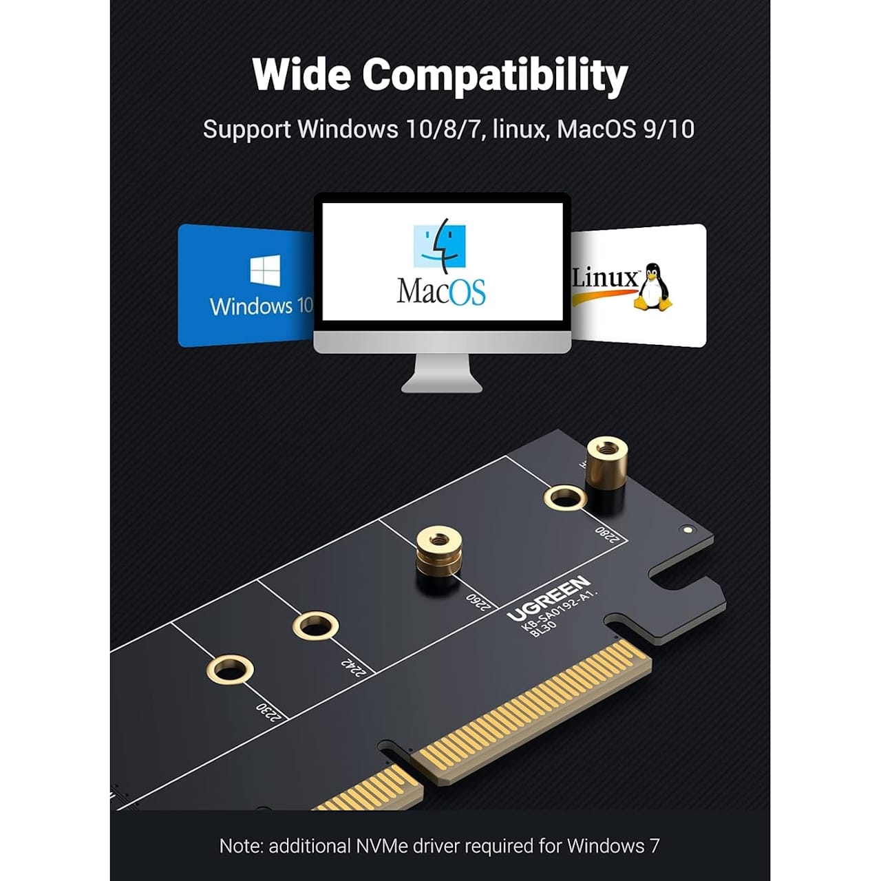 مبدل M.2 به PCIe 4.0 یوگرین مدل UGreen CM465-30715 - Image 4