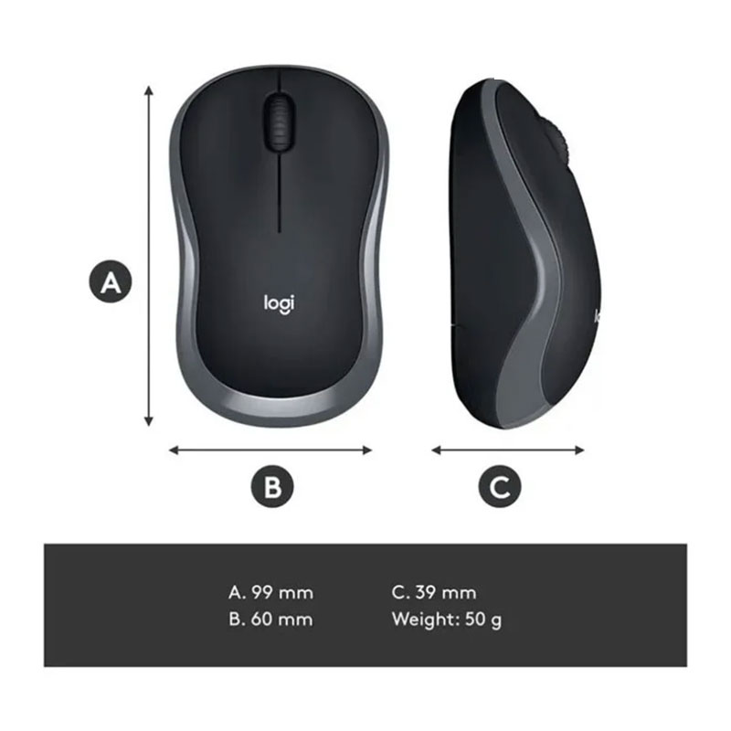 ماوس لاجیتک بی سیم مدل LOGITECH M186 - Image 3