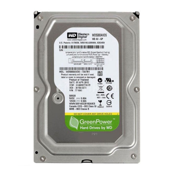 هارددیسک اینترنال وسترن دیجیتال مدل WESTERN DIGITAL WD5000AVDS 500GB