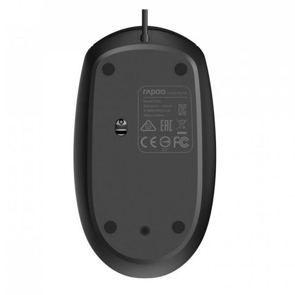 ماوس با سیم رپو مدل RAPOO N100 سفید - Image 3