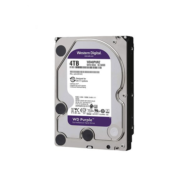 هارددیسک اینترنال وسترن دیجیتال مدل Purple WD40PURZ ظرفیت 4 ترابایت