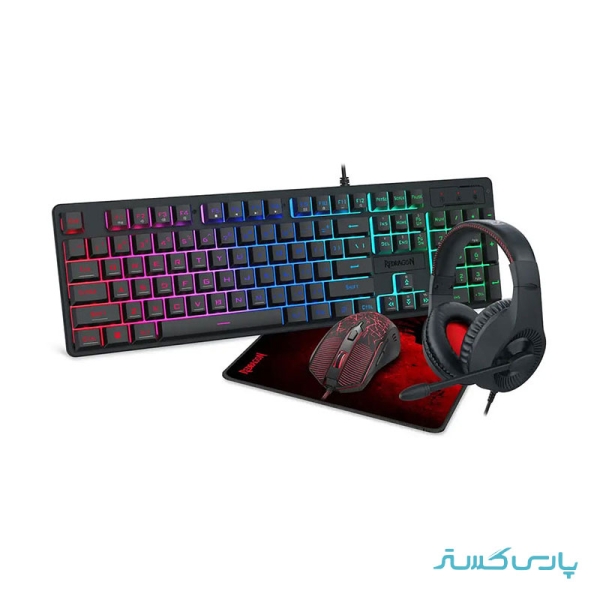 باندل گیمینگ هدست و کیبورد و ماوس و ماوس پد ردراگون مدل Redragon S107P BA
