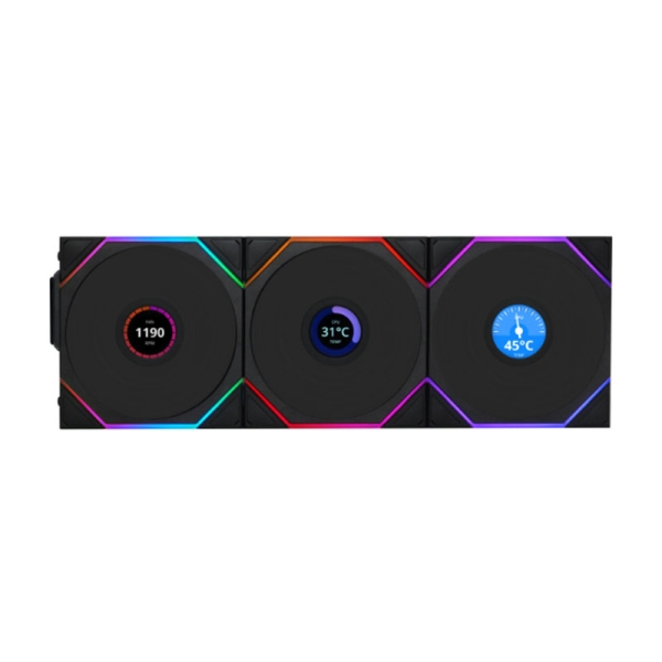 پک 3 تایی فن کیس لیان لی مدل LIAN LI UNI FAN TL 120 LCD Wireless